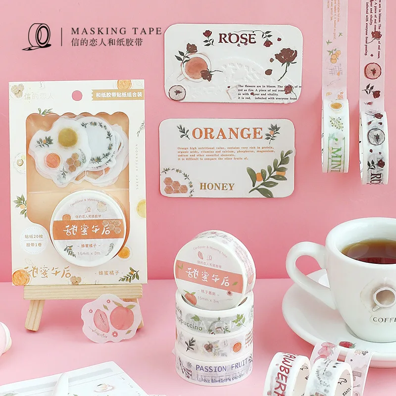 

1pcs/1lot Washi Masking Tapes Sweet afternoon Decorative Adhesive Scrapbooking DIY Paper Japanese Stickers 5M