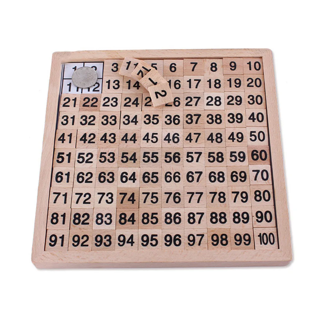 

Preschool wooden montessori toys count Square scrabble tiles numbers math 100 Black Numbers Consecutive Wood Tiles L828