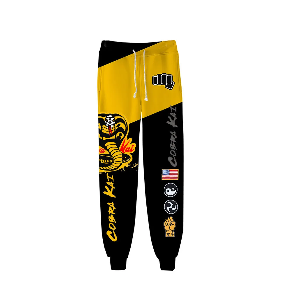 

The Karate Kid Cobra Kai Men Joggers Sweatpant Elastic Waist Personality Trousers Hip Hop Mens Sweat Pants Cosplay Costume Kids