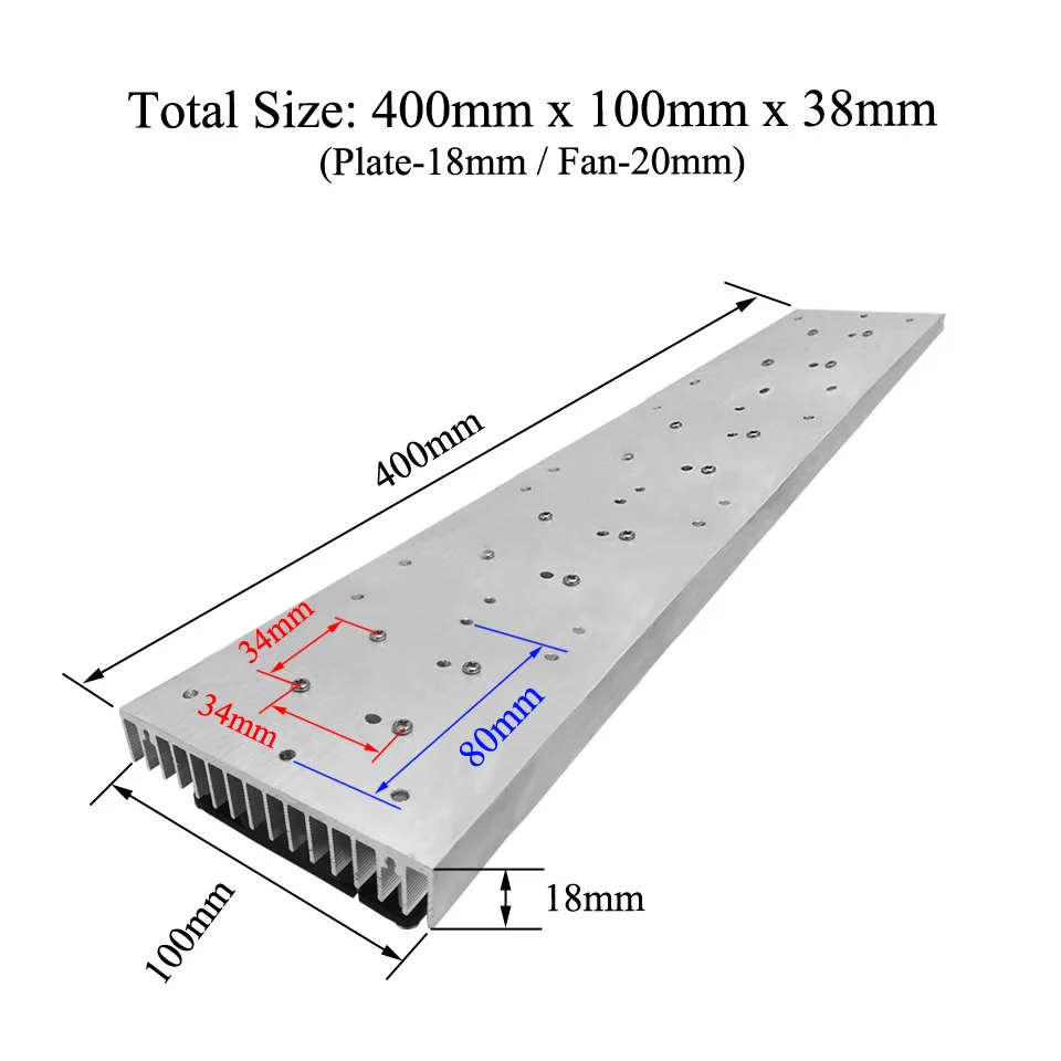 Светодиодный алюминиевый радиатор для охлаждения 50 Вт 100 200 300 400 Нагреватель +