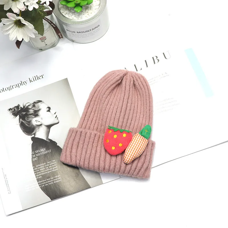 2020 Cute Toddler Girls Boys Winter Warm Beanie Hats Infant Baby Crochet Knitting Kawaii Pink Fluffy Ball Cap Bonnet | Детская одежда и