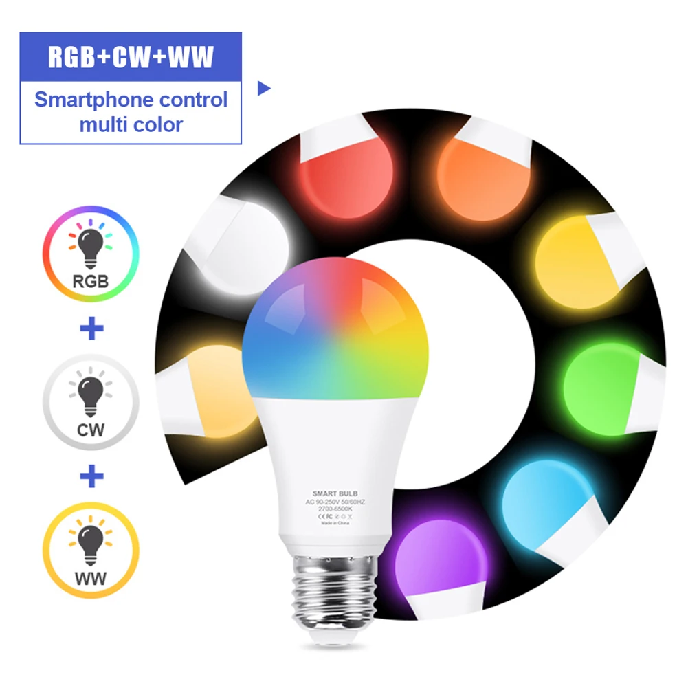 Умсветильник лампа с Wi-Fi цоколь Е27 12/15 Вт RGB + белый теплый | Лампы и освещение