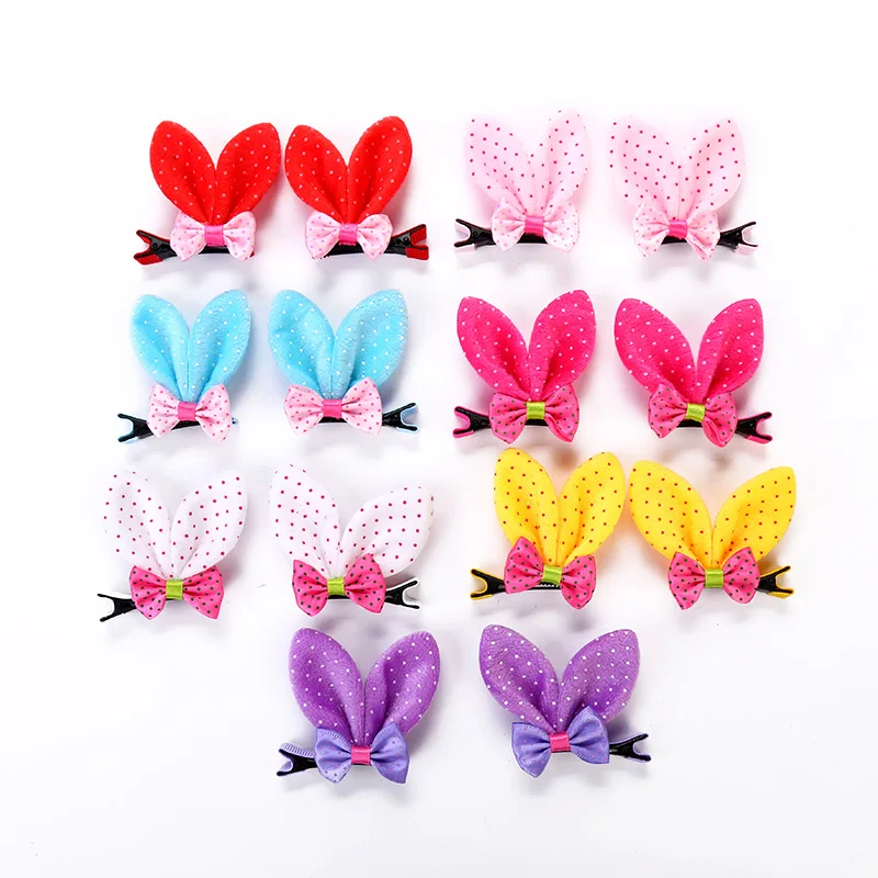 1pcs Cute Girl's Hair Clips Barrettes 3D Dot Butterfly Rabbit Ears Cloth Hairpins Princess Bows for Girls kids Handmade Acce | Детская