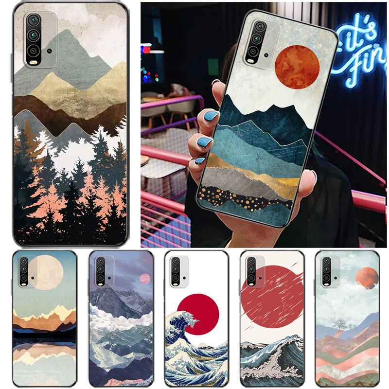 

Hand Painted Phone Case For Xiaomi Redmi Note 9 9S 9T Pro MAX Redmi Note 9 Pro 5G Back Cover Carcasa Coque Funda Soft TPU
