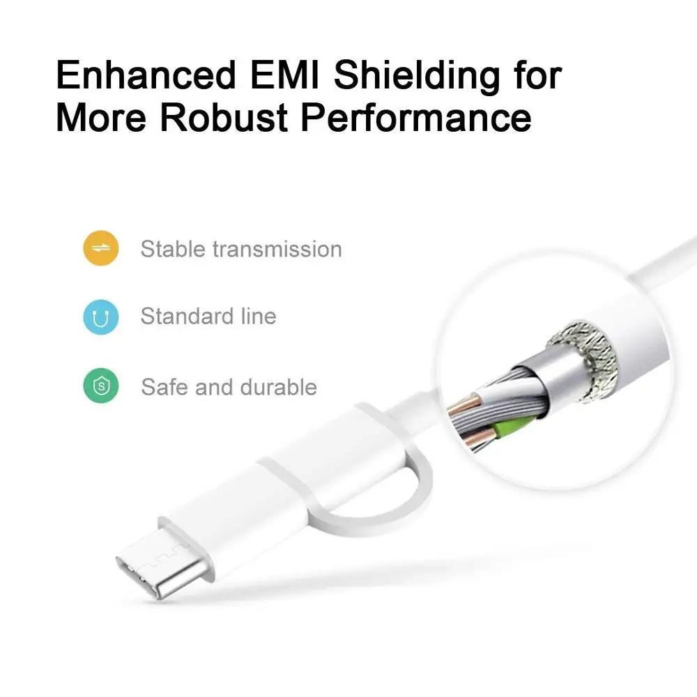 Кабель ZMI AL501 USB-C Micro-USB кабель для смартфона Дата-кабель 2 в 1 100см Type-C Android доставка