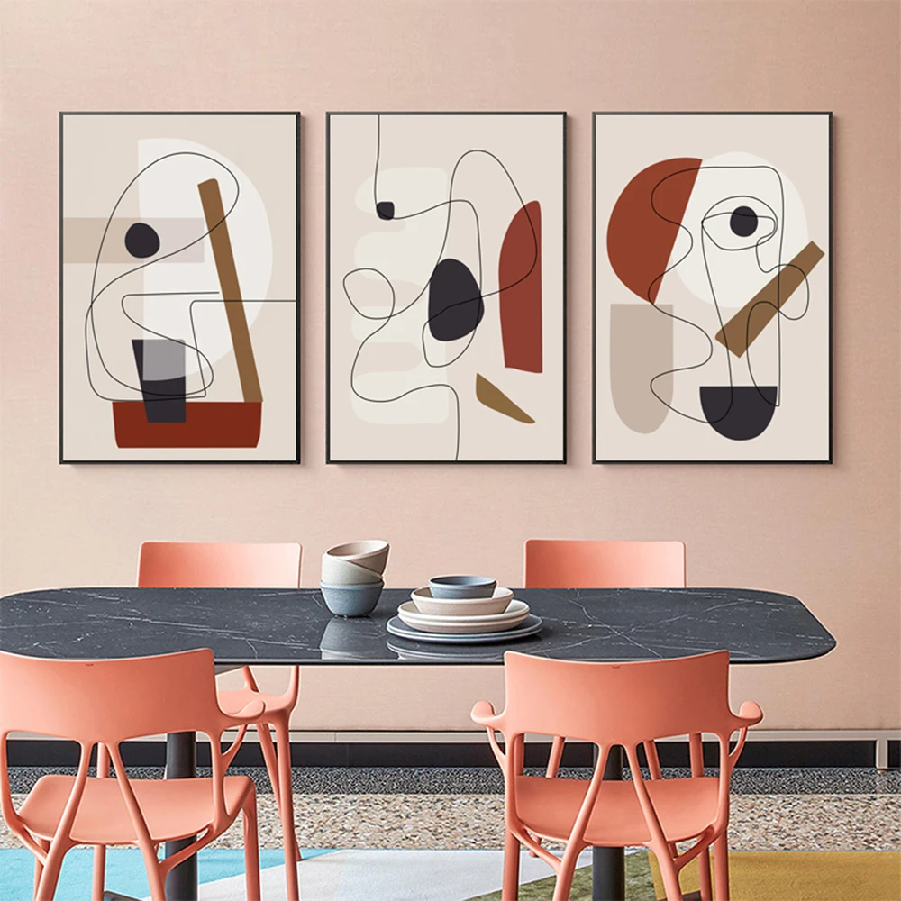 

Nordic minimalist character line abstract art canvas wall frame painting poster printing living room corridor bedroom decoration