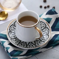 nordic luxury white ceramic cup and saucer set modern design coffee cup afternoon tea turkish coffee cup set travel coffee cup