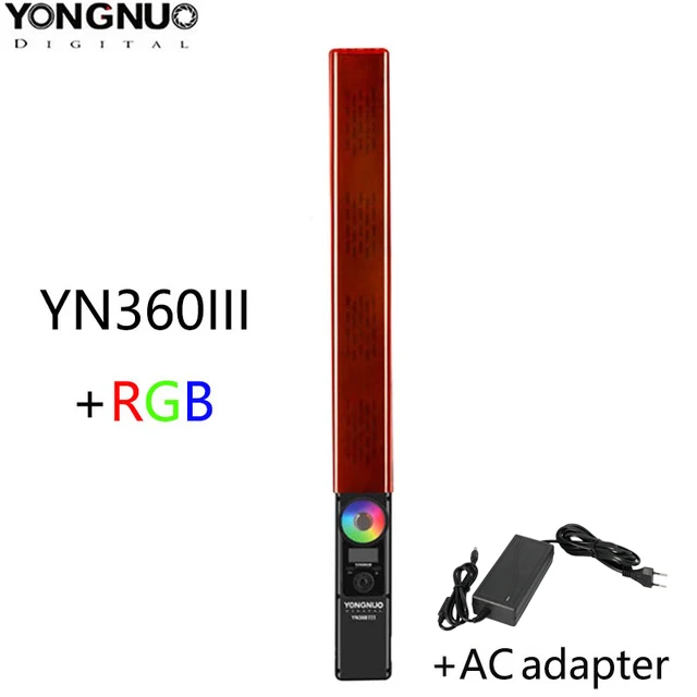 YN360III AC adapter Ручной светодиодный светильник YONGNUO YN360 III YN360III 5500k RGB с цветовой температурой для студийной съемки и записи видео - Цвет: YN360III AC adapter
