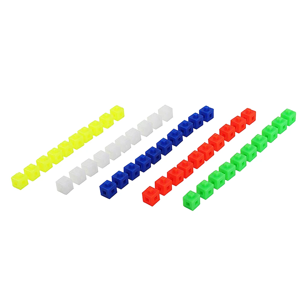 

Kids Children Interlocking Math Link Cubes Math Skills Preschool Educational Counting Toys Party Fun Ages 3+