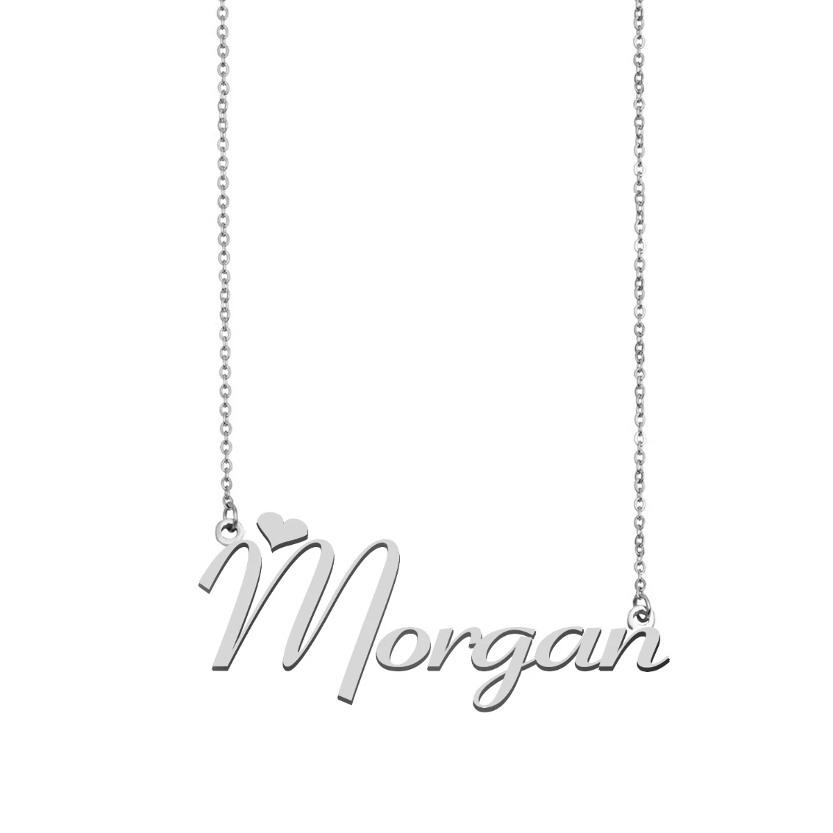 

Morgan Name Necklace Personalised for Women Choker Stainless Steel Gold Plated Alphabet Letter Pendant Jewelry Best Friends Gift