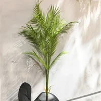 125cm tropical palm tree artificial plants fake monstera plastic palm leaves tall tree branch for home garden living room decor