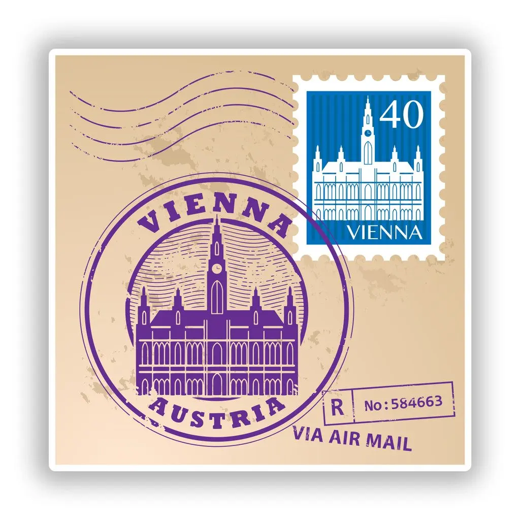 Для 2xVienna Австрия смешанные марки виниловые наклейки на стену путешествия