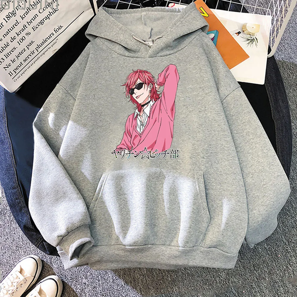 

Kawaii Hoodie Women Colors Yarichin B Club Print Spring Fashion Casual Clothes Anime Harajuku Lovely Girl Mama Loose Sweatshirt