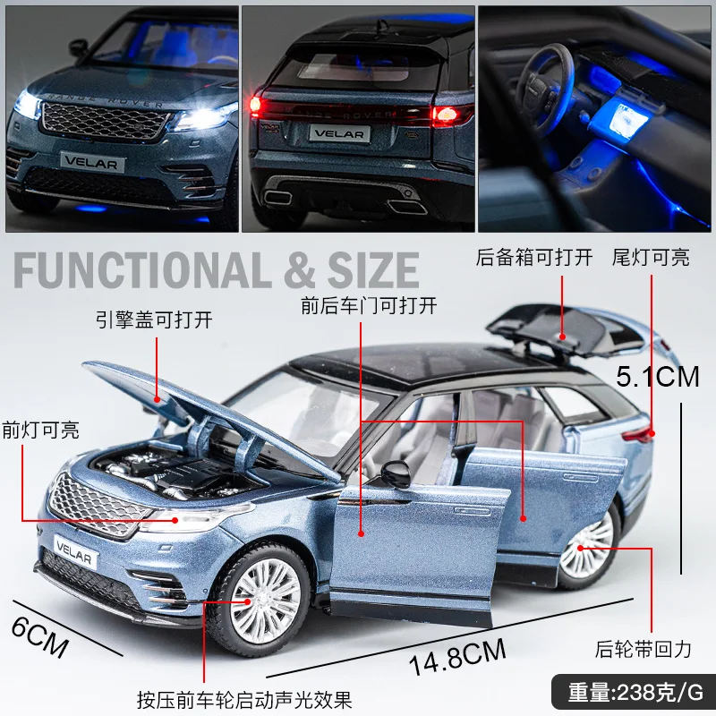1:32 Range Rover Velar SUV модель автомобиля из сплава Литые и игрушечные металлические