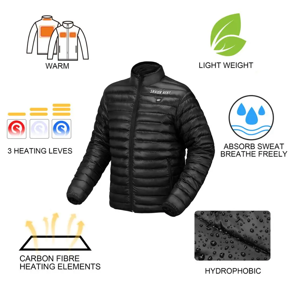 Спаситель зимняя электрическая батарея с подогревом пуховик Мужская одежда