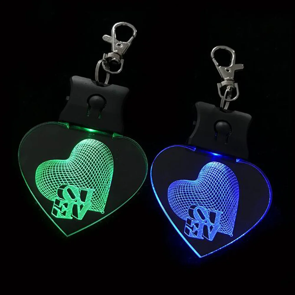 

Acrylic Luminous Key Chain Three Color Dimming Night Light Custom LOGO Novelties Lighting for Table Lamp Mood 2021 Home Cute Led