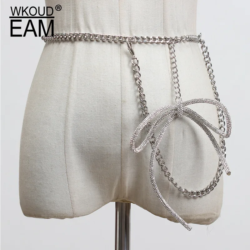 WKOUD EAM 2020 Новинка бандажная металлическая поясная цепочка для женщин