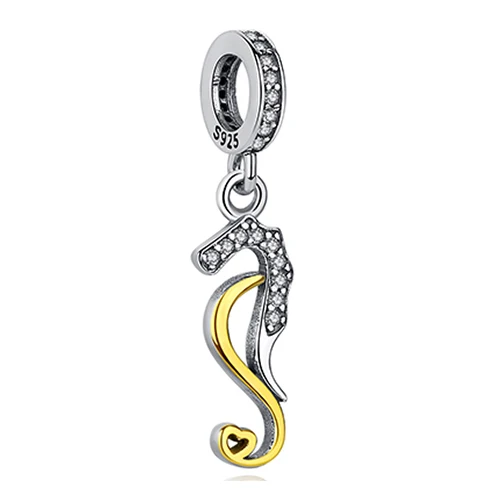 Оригинальные очаровательные браслеты ELESHE Pandora, 925 пробы, серебряные, животные, лиса, медведь, кошка, собака, подвески, бусины для женщин, сделай сам, изготовление ювелирных изделий - Цвет: PY1863