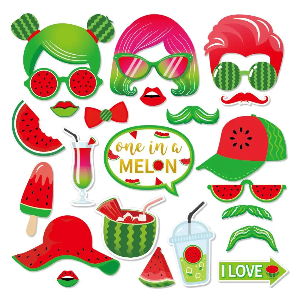 

Baby Shower DIY Summer Watermelon Photobooth Props Happy Birthday Party Decorations Watermelon Photobooth Props Kid Party Favors