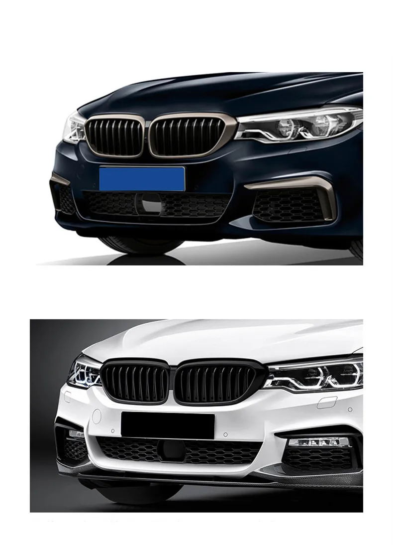 

Front Bumper Kidney Grille Grill for BMW G30 G31 G38 5 Series 525I 530I 540I 550I 2017-2019 with M-Performance Black Double Line