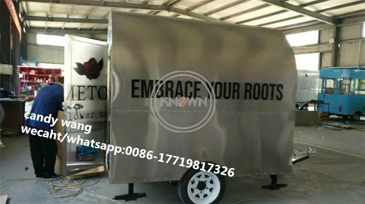 220cm Length Food Trailer Mobile Truck Cart All Stainless Steel For Fast With 2 Big Wheels | Бытовая техника