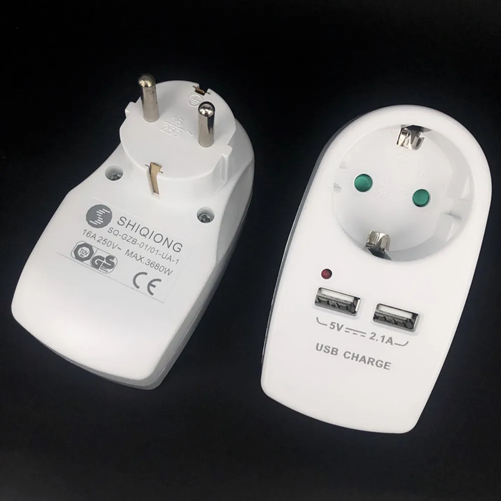 5 В 2 1 А электрическое зарядное устройство с двумя USB портами|Электрические вилки|