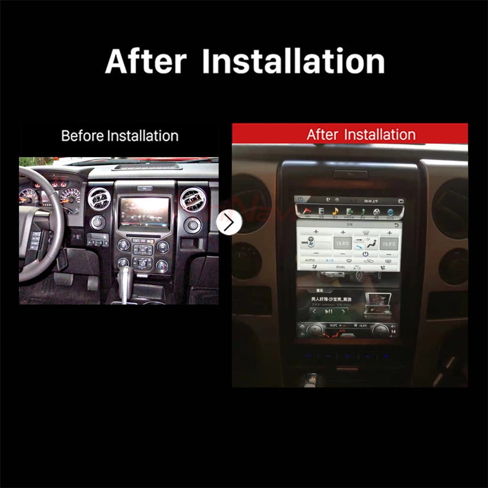 

KiriNavi Vertical Screen Tesla Style 12.1" Android 9.0 Car Radio GPS Navigation For Ford F150 Car Dvd Multimedia 4G 2009 - 2013