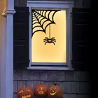 Наклейка на окно для Хэллоуина, креативная атмосфера, наклейка на Хэллоуин с ведьмой, тыквой, украшение для вечеринки