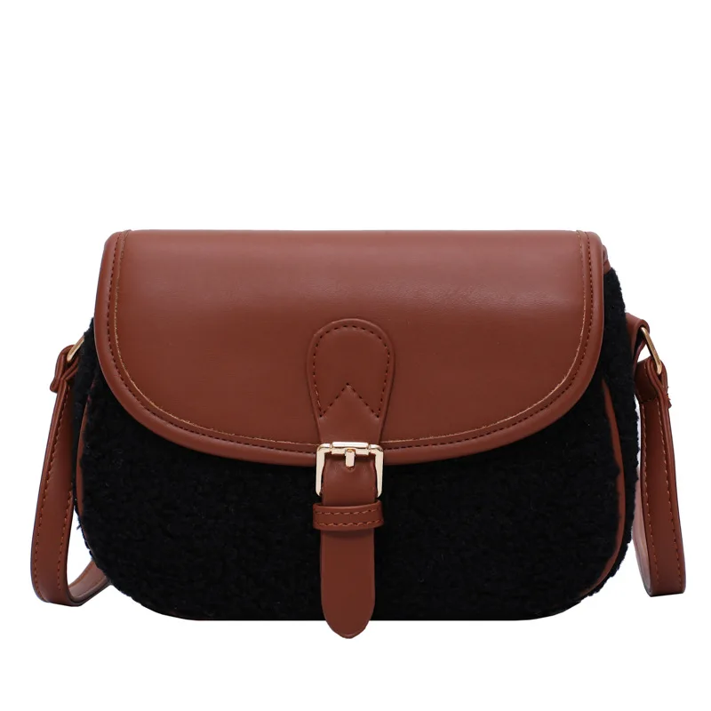 

Net Red Plush Small Bag Female 2020 Autumn and Winter Wave Korean Version of The Wild Messenger Bag Lamb Hair Fashion Square Bag