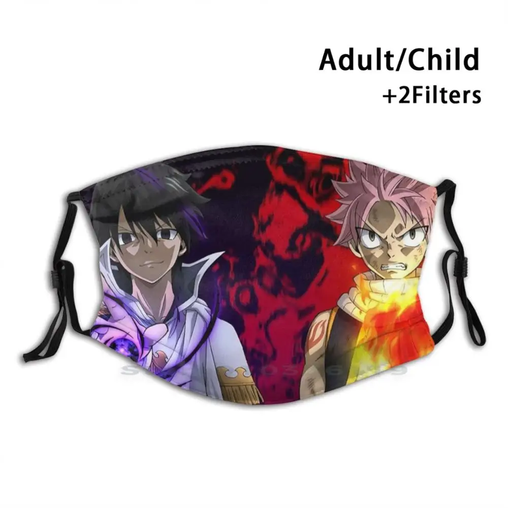 

Fairy Tail Adult Kids Washable Funny Face Mask With Filter Nastu Zeref Dragneel Fairy Tail Anime