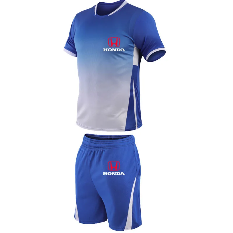 

2021Hot sale New Honda car logo print (Shirt+Short)Breathable sports 2-piece set fashion Men's sports short sleeve set