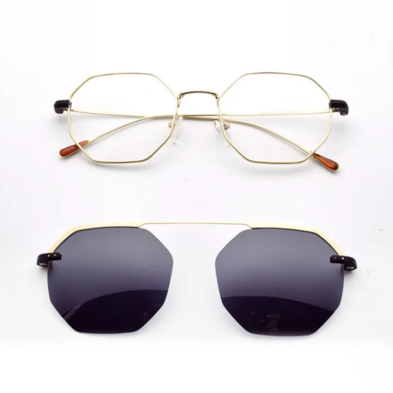 Оправа для очков женщин Ретро полигон ультра легкие тонкие боковые очки