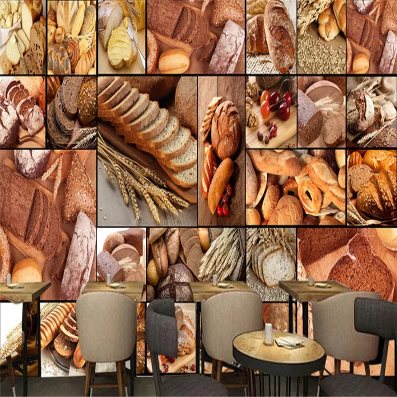 Европейская хлеб 3D фото настенная бумага выпечка кофе десерт магазин Фреска кафе