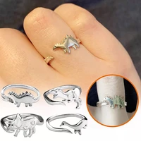 cute small dinosaur rings kawaii opening adjustable animal dinosaur rings for women men fashion jewellery gifts