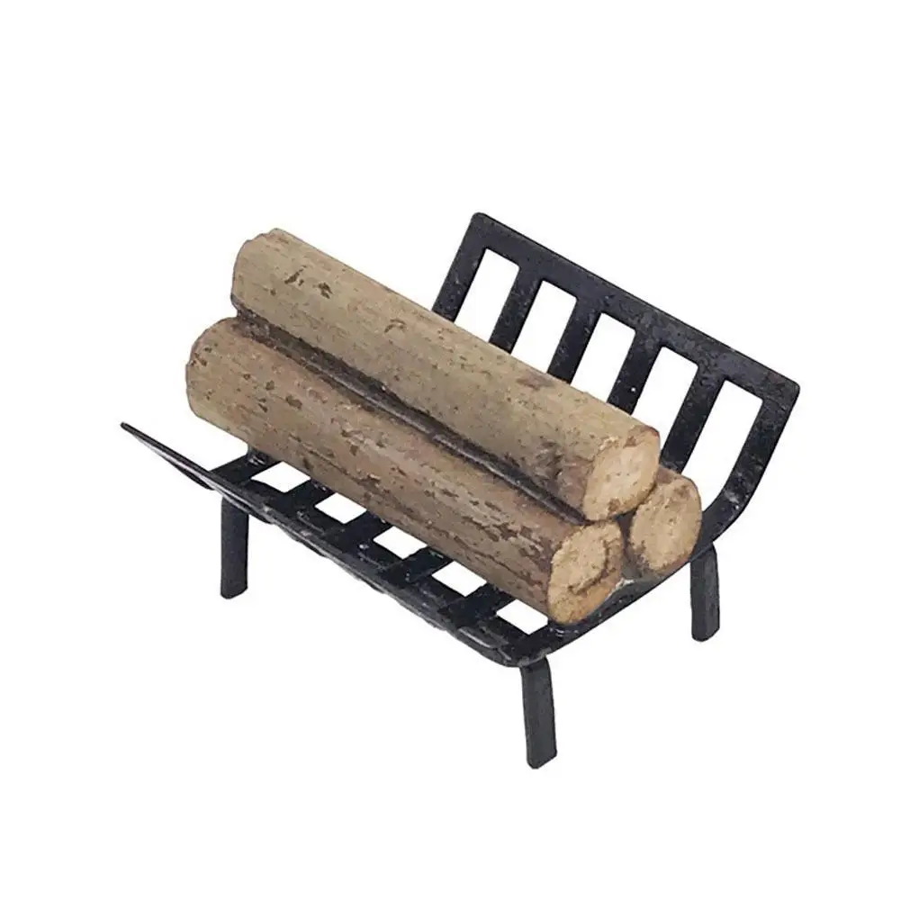 

Black Metal Rack With Firewood 1/12 Miniature Dollhouse Fireplace Scene Decor Furniture Model Doll House Mini Accessories Gifts