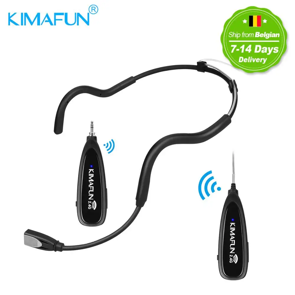 Беспроводная гарнитура KIMAFUN 2 4G водонепроницаемая микрофонная система с