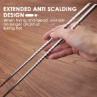 1 пара, сверхдлинные палочки для еды из нержавеющей стали, 38,8 см