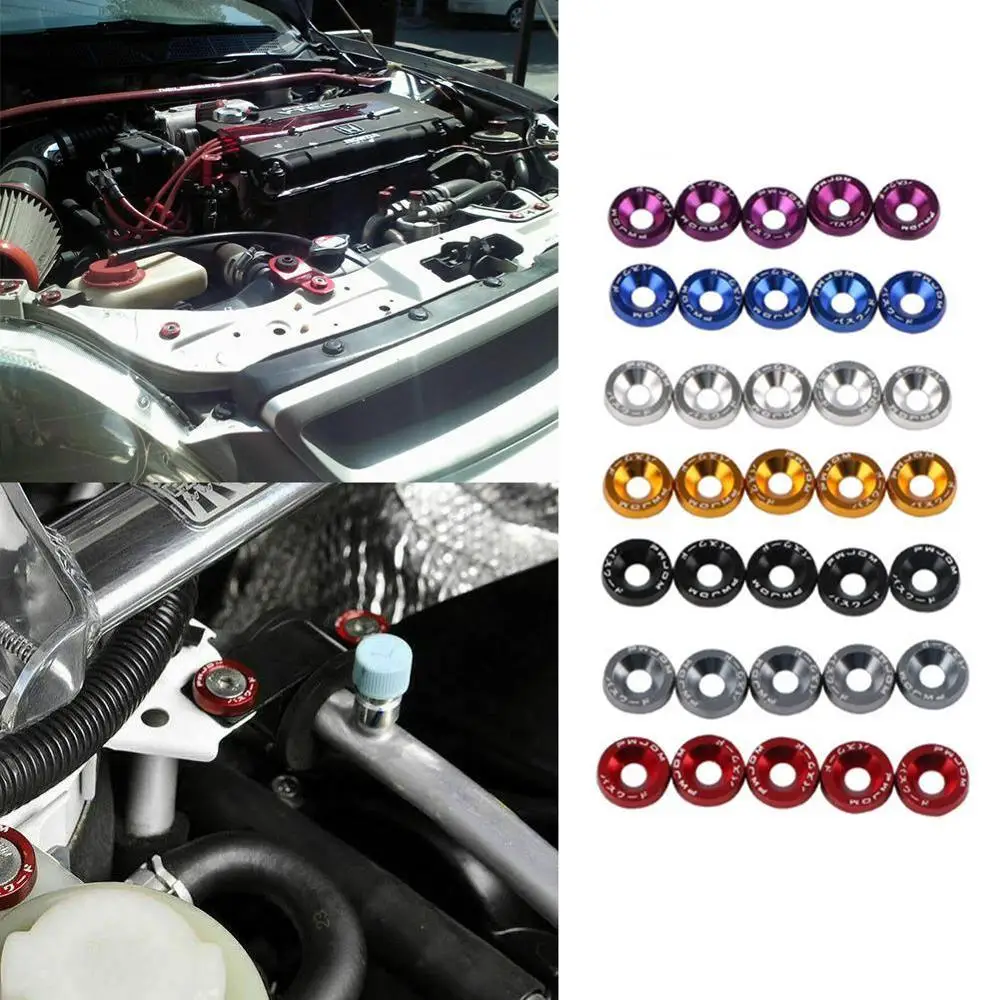 Общие 10 шт. алюминиевые M6 JDM модифицированные шестигранные крепежные детали для