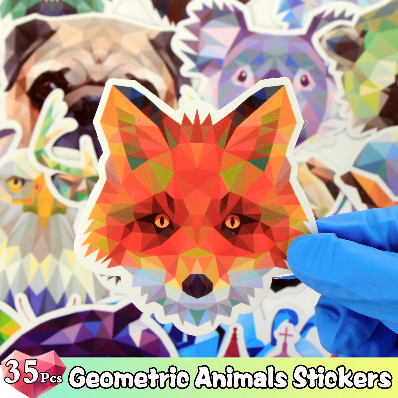 35 шт. наклейки с граффити Galaxy Animal JDM забавные геометрические для багажа ноутбука