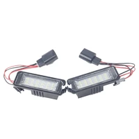1 pair for vw golf 4 5 6 7 polo 6r 3w12v car white led number license plate light lamp car exterior decoration accessories