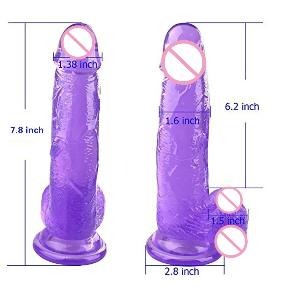 Реалистичный фаллоимитатор 7,8 дюйма фиолетовый пенис для начинающих с сильной присоской секс-игрушка для женщин вагинальный секс-игрушка д...