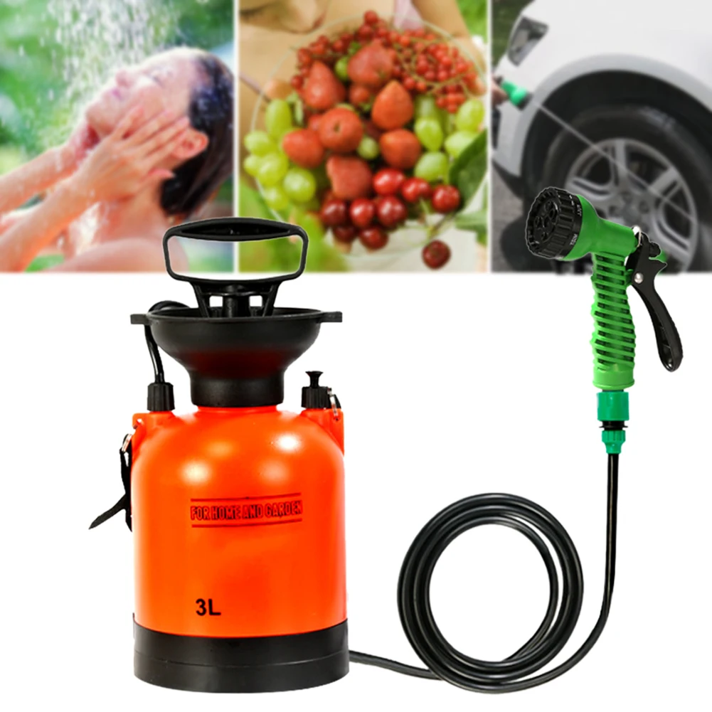 

3L Cleaning Portable Sprayer Outdoor Camping Shower Sprinklers Lawn Car Wash Watering 360 Degree Rotating Time Saving Ergonomic