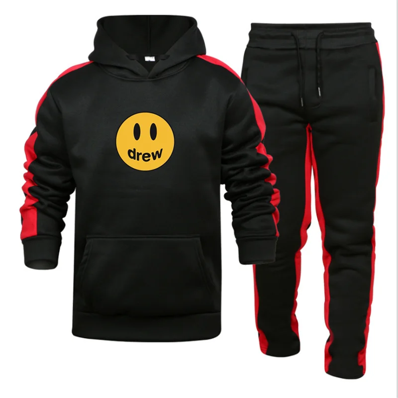 

2020 Two Pieces Set Tracksuit Men's hoodie Sets Sportswear Thick Hoodie+Pants Sport Suits Casual Sweatshirt And Sweatpants