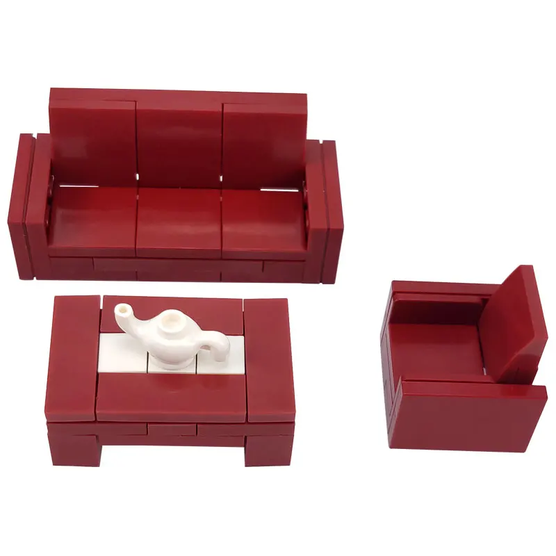 LEQUMOC городская мебель для друзей диван стол совместимый строительные блоки