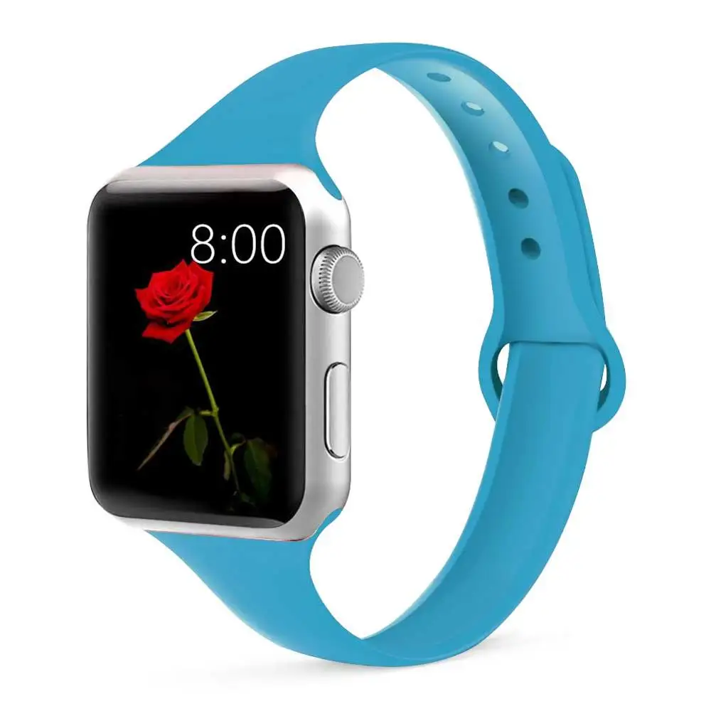 20 denim blue Strap for Apple watch 4 band 44mm 40mm iWatch band 38mm 42mm Sports silicone bracelet Watchband for correa Apple watch 3/2/1 - Цвет ремешка: 20 denim blue
