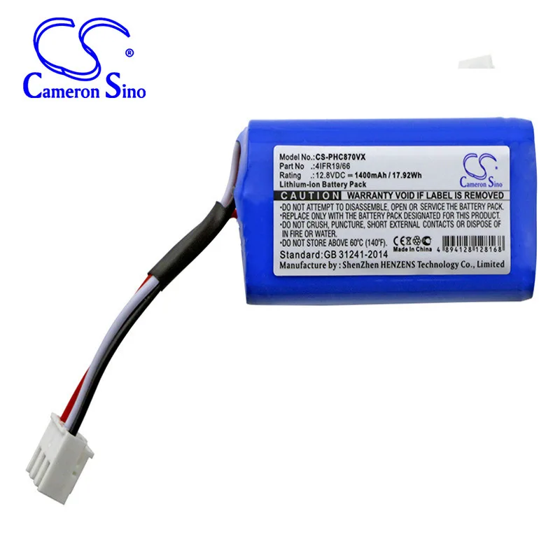 

CameronSino for PHILIPS FC8603 FC8700 FC8705 FC8710 for SEVERIN CHILL RB7025 RB-7025 4IFR19/66 battery