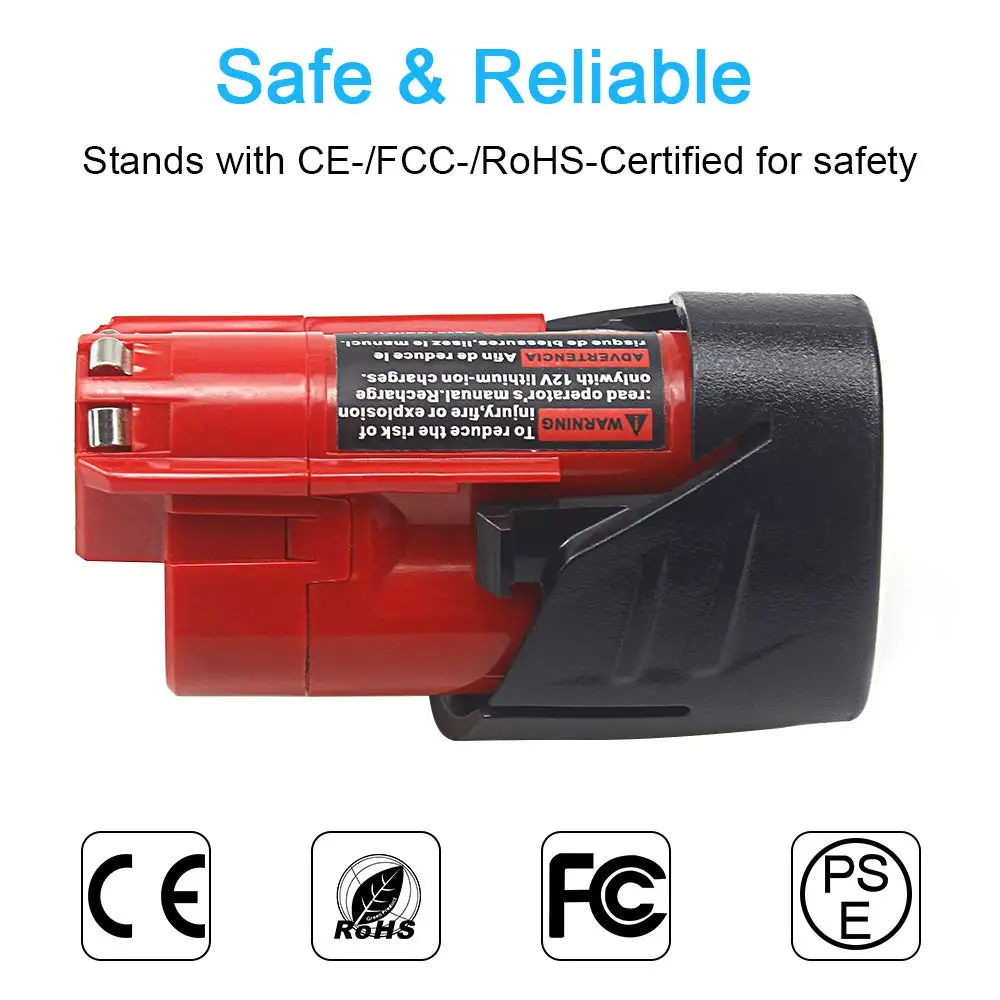 Waitley 12 V 2.5Ah аккумуляторная батарея для Milwaukee M12 XC беспроводные инструменты 2500mAh v