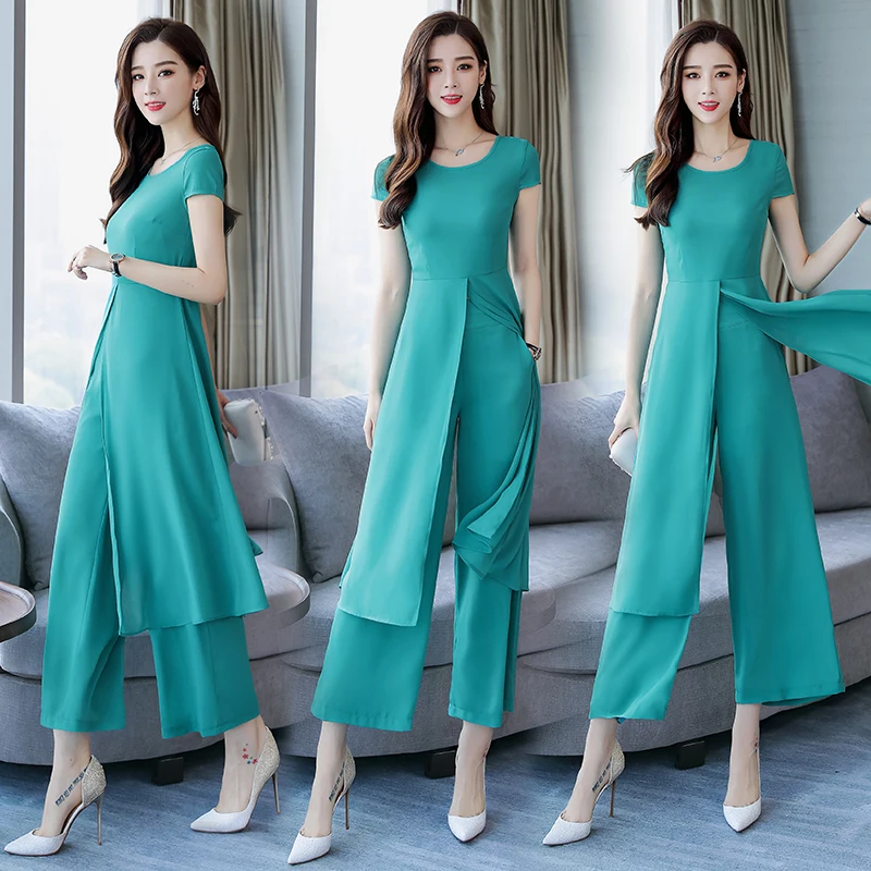 Женский комплект из двух предметов элегантная однотонная блузка с круглым