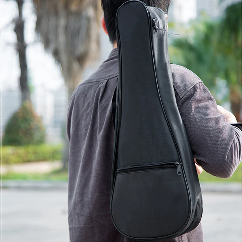 

21 Inch Portable Black Cotton Bag Ukulele Soft Case Gig Bag Waterproof Bags Hawaii Four String Guitar Backpack