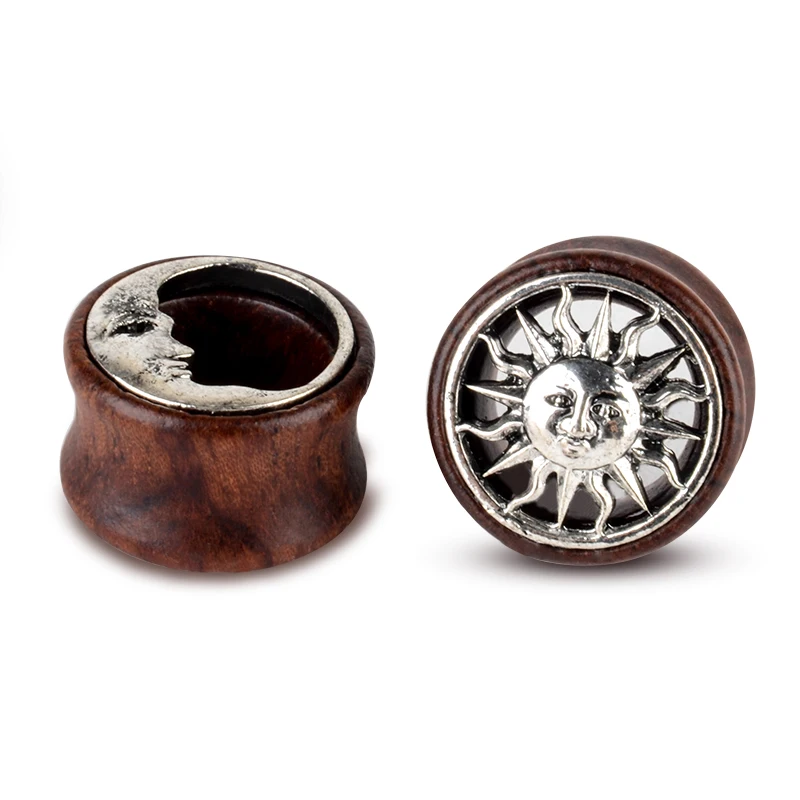 1 пара модные деревянные полые беруши от Солнца и Луны измерительное седло